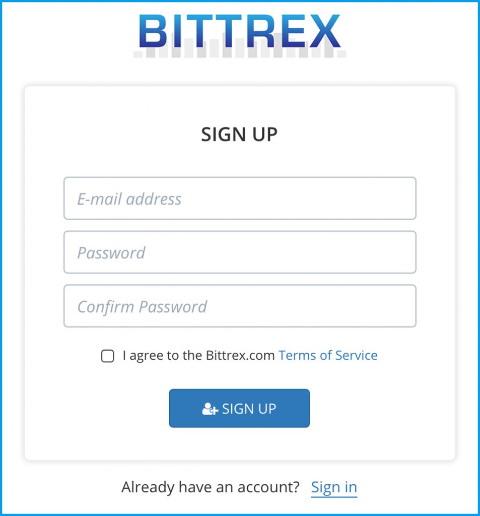 регистрация в bittrex.com